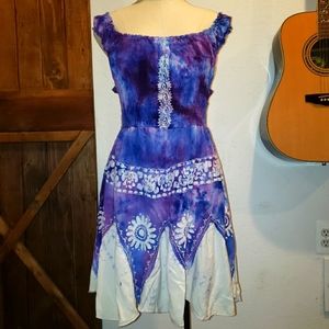Cotton/rayon tie dye festival fairy dress